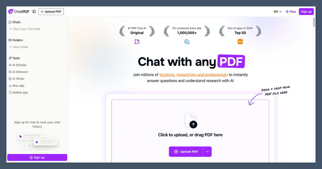 ChatPDF Homepage