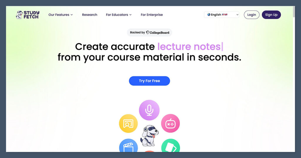 StudyFetch-Homepage